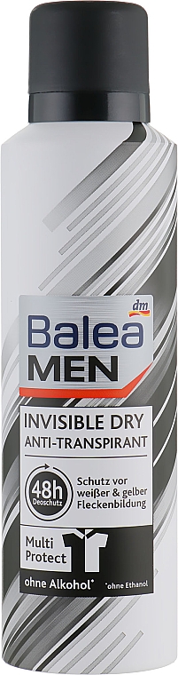 Dezodorant-antyperspirant w sprayu Invisible - Balea Men Invisible Dry Anti-Transpirant Deodorant