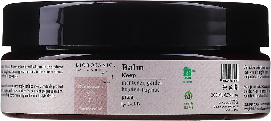 Balsam-maska do włosów farbowanych - BioBotanic Purify Color Keep Balm — Zdjęcie N1