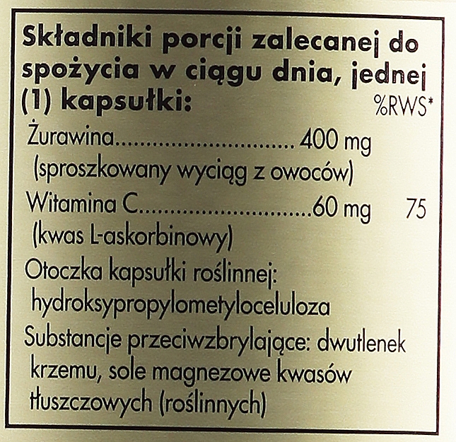 Suplement diety Naturalna żurawina z witaminą C - Solgar Natural Cranberry With Vitamin C — Zdjęcie N4