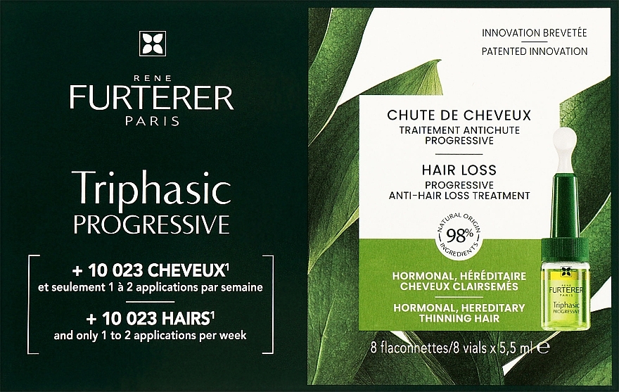 Trójfazowa kuracja przeciw wypadaniu włosów - René Furterer Triphasic Progressive 8 Flasks — Zdjęcie N1