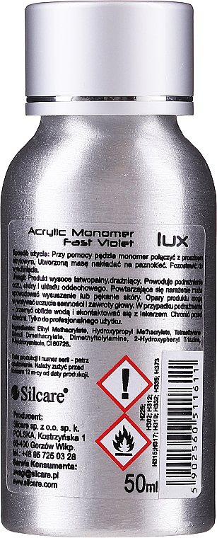 Płyn do akrylu - Silcare Sequent Lux Acrylic Monomer Fast Violet — Zdjęcie N2