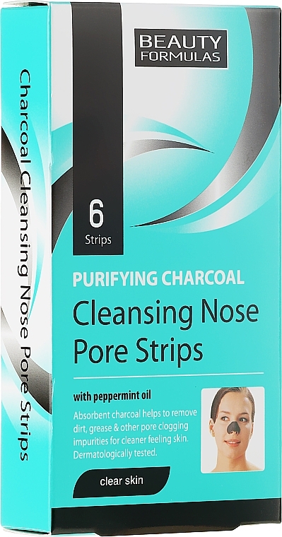 PRZECENA! Plastry głęboko oczyszczające pory nosa - Beauty Formulas Purifying Charcoal Deep Cleansing Nose Pore * — Zdjęcie N1