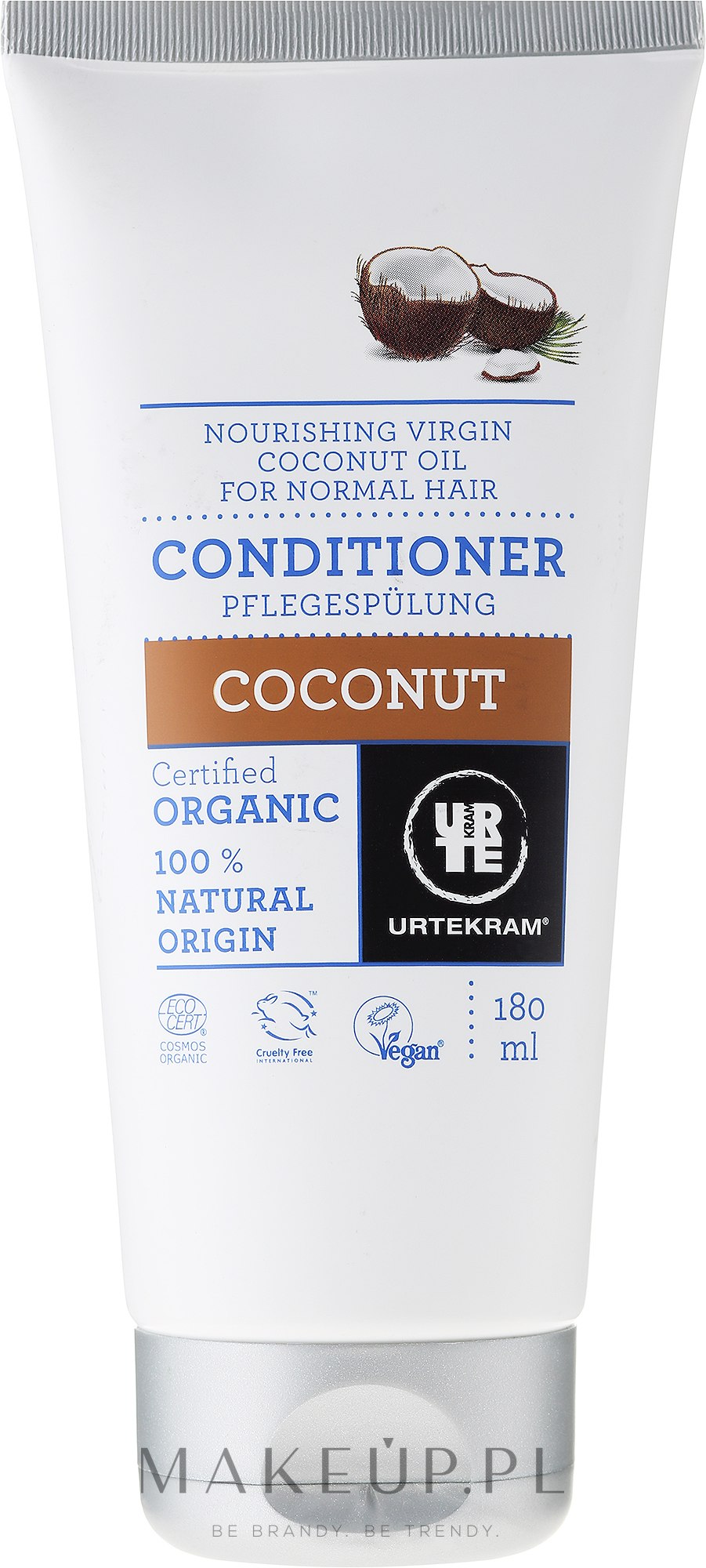 BIO odżywcza odżywka do włosów normalnych Kokos - Urtekram Normal Hair Coconut Conditioner — Zdjęcie 180 ml