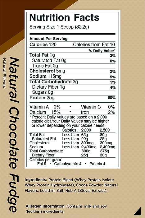 Naturalnie smakowane białko Czekolada - Rule One R1 Protein Naturally Flavored Chocolate Fudge — Zdjęcie N2