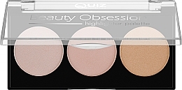 Paleta rozświetlaczy do twarzy - Quiz Cosmetics Beauty Obsession Palette 61 Highlighter — Zdjęcie N1