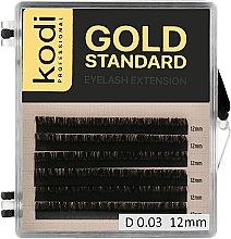 Sztuczne rzęsy Gold Standart D 0.03 (6 rzędów: 12 mm) - Kodi Professional — Zdjęcie N1