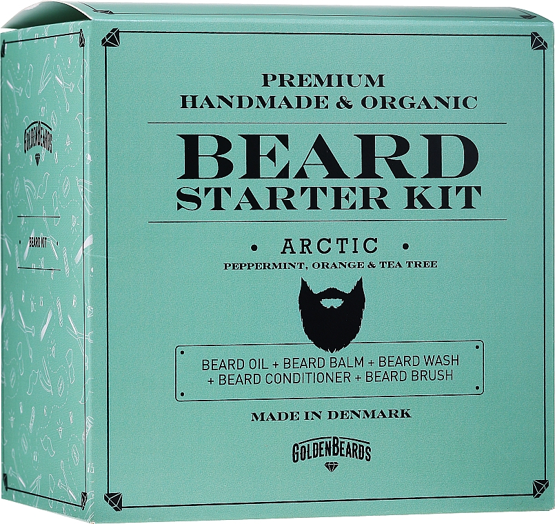 Zestaw - Golden Beards Starter Beard Kit Arctic (balm 60 ml + oil 30 ml + shmp 100 ml + cond 100 ml + brush) — Zdjęcie N1