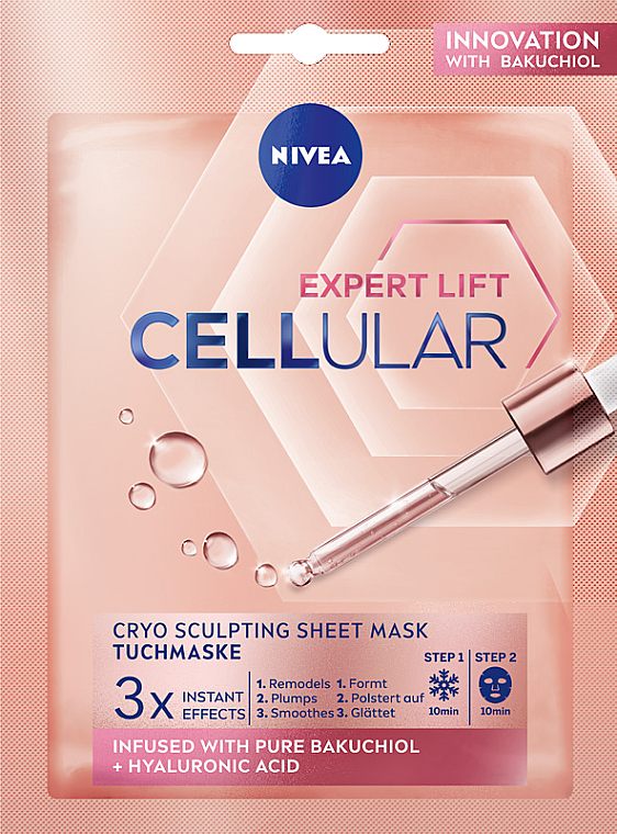 Chłodząco-modelująca maska w płachcie - NIVEA Hyaluron Cellular Filler Cryo-Sheet-Mask — Zdjęcie N1