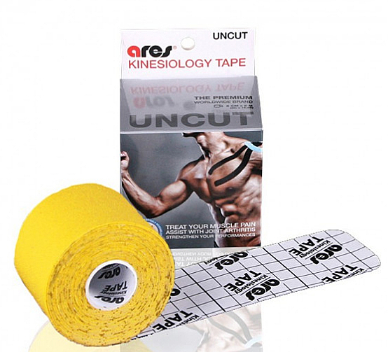 Taśma do kinesiotapingu Żółta - Ares Kinesio Tape Standart — Zdjęcie N3