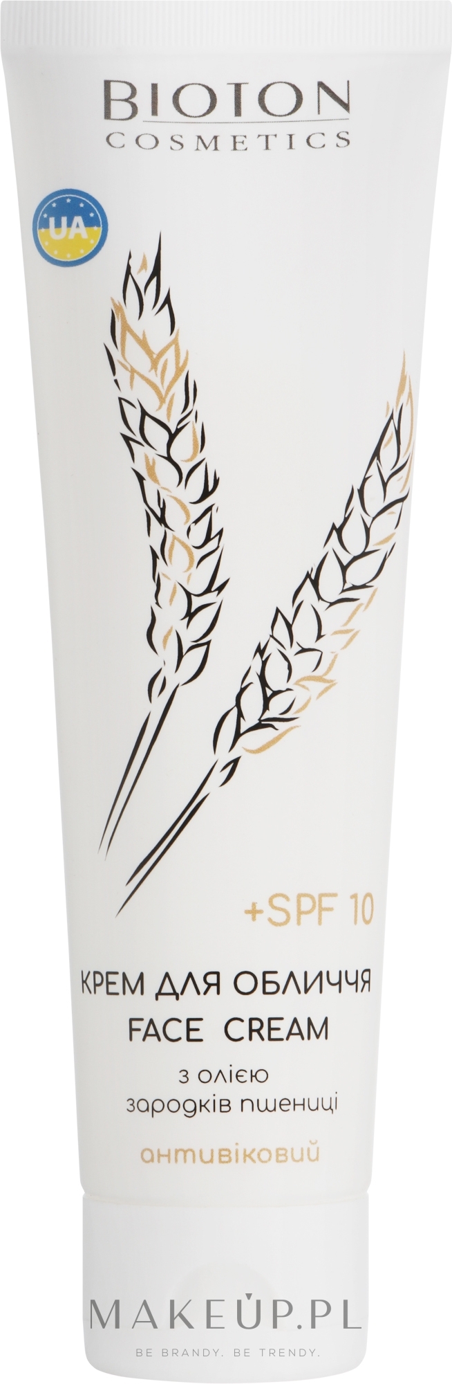 Krem do twarzy z ekstraktem z białka kiełków pszenicy - Bioton Cosmetics Face Cream SPF 10 — Zdjęcie 100 ml