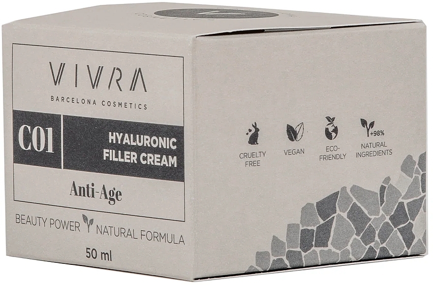 Krem przeciwstarzeniowy z kwasem hialuronowym - Vivra Hyaluronic Filler Cream Anti-Age — Zdjęcie N3