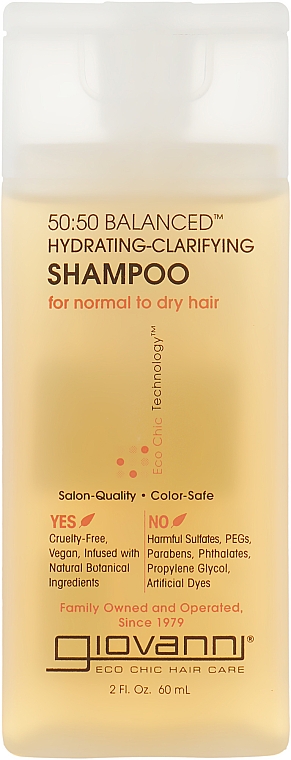 Szampon do każdego rodzaju włosów - Giovanni Eco Chic Hair Care 50:50 Balanced Hydrating-Clarifying Shampoo