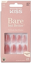 Komplet sztucznych paznokci z klejem, średniej długości - Kiss Bare But Better Nails Nude Nude — Zdjęcie N1