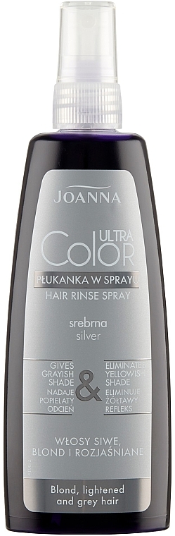 Srebrna płukanka w sprayu do włosów siwych, blond i rozjaśnionych - Joanna Ultra Color System — Zdjęcie N3