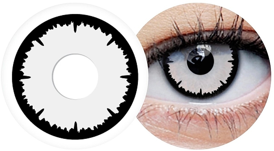 Jednodniowe kolorowe soczewki kontaktowe Angelic White, 2 sztuki - Clearlab ClearColor 1-Day Phantom — Zdjęcie N2