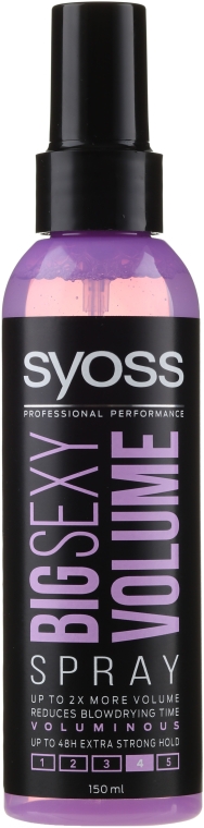 Spray zwiększający objętość włosów - Syoss Big Sexy Volume Blow Dry Spray — Zdjęcie N1