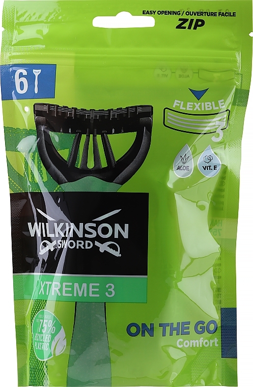 Jednorazowe maszynki do golenia, 6 szt. - Wilkinson Sword Xtreme 3 Duo Comfort — Zdjęcie N1