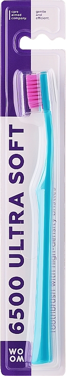 Szczoteczka do zębów, miękka, turkusowa - Woom 6500 Ultra Soft Toothbrush — Zdjęcie N1