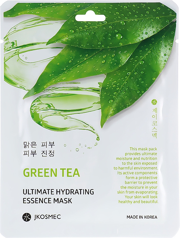 Nawilżająca maska ​​w płachcie z ekstraktem z zielonej herbaty - Jkosmec Green Tea Ultimate Hydrating Essence Mask — Zdjęcie N1