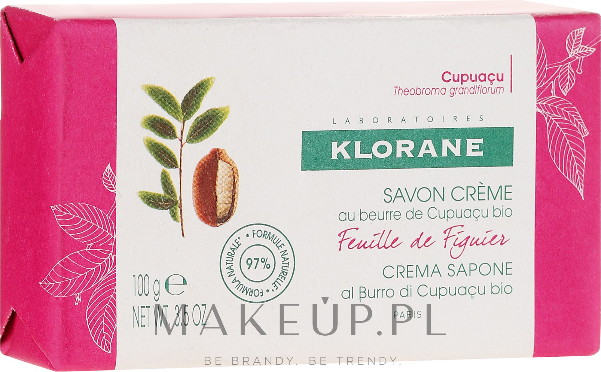 Mydło w kostce - Klorane Cupuacu Fig Leaf Cream Soap — Zdjęcie 100 g