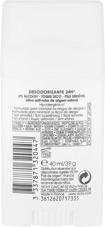 Dezodorant w sztyfcie - Vichy Deodorant Stick 24H — Zdjęcie N2