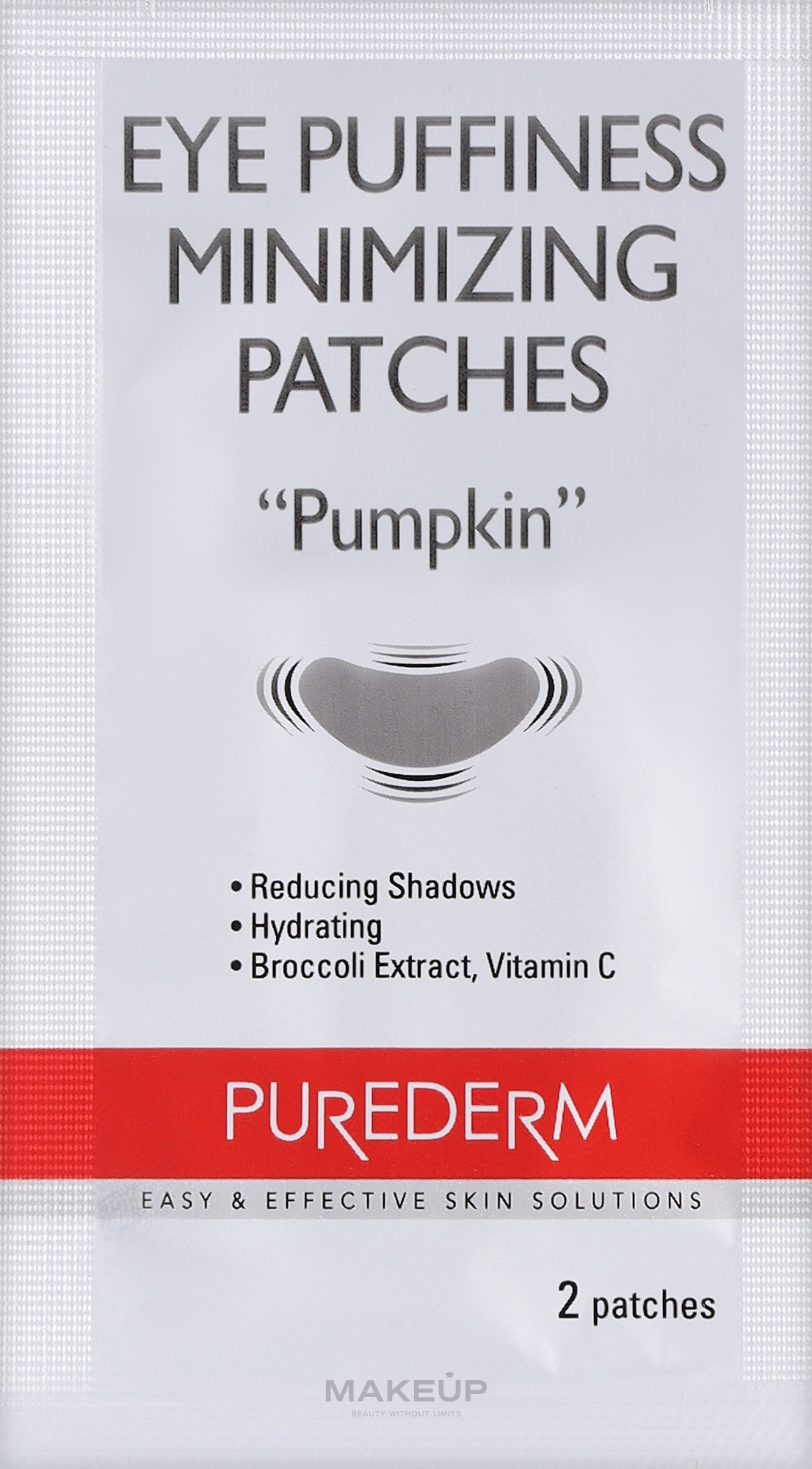 PRZECENA! Płatki na okolice oczu Dynia - Purederm Eye Puffiness Minimizing Patches Pumpkin * — Zdjęcie 6 szt.