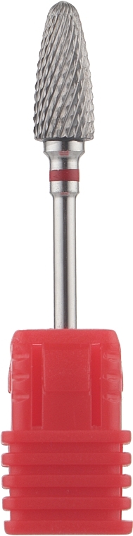 Frez do manicure z węglika spiekanego Kukurydza 092 03, czerwony - Tufi Profi — Zdjęcie N1