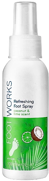 Odświeżający spray do stóp z kokosem i limonką - Avon Foot Works Refreshing Foot Spray — Zdjęcie N1