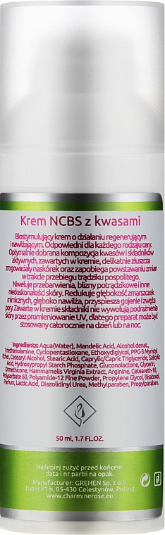 Krem NCBS do twarzy z kwasami - Charmine Rose NCBS Acid Cream — Zdjęcie N2