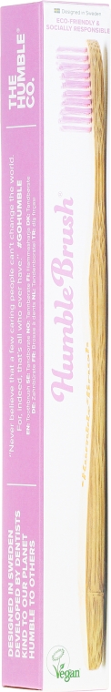 Miękka bambusowa szczoteczka do zębów, różowa - The Humble Co. Adult Soft Toothbrush Purple — Zdjęcie N1