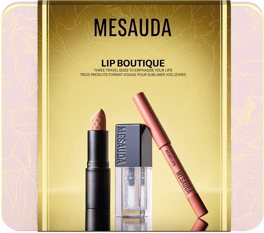 Zestaw - Mesauda Milano Kit Lip Boutique (lipstic/3g + l/gloss/2ml + l/pencil/0.8g) — Zdjęcie N1