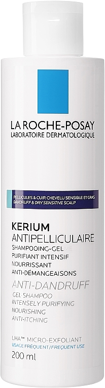 Szampon-żel przeciw tłustemu łupieżowi - La Roche-Posay Kerium Anti-Dandruff Oily Sensitive Scalp Gel Shampoo