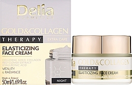 Krem do twarzy na noc ze złotem i kolagenem - Delia Gold & Collagen Therapy Elasticizing Night Cream — Zdjęcie N2