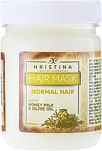 Maska do włosów normalnych Mleko, miód manuka i oliwa - Hristina Cosmetics Hair Mask — Zdjęcie N1