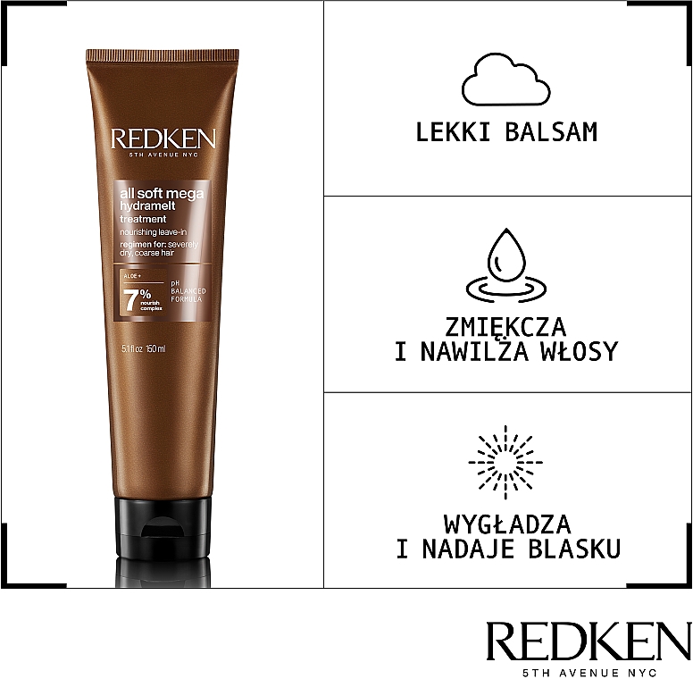 Odżywka do włosów bez spłukiwania - Redken All Soft Mega HydraMelt Cream — Zdjęcie N3