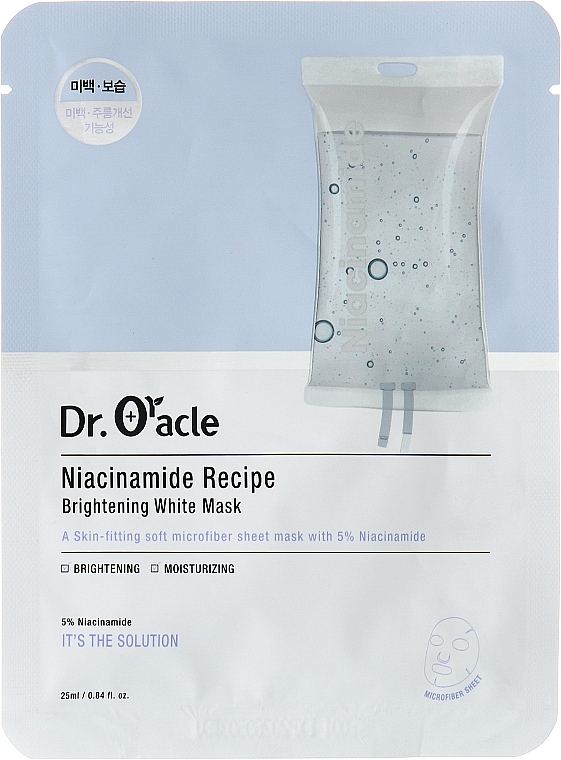 Maska w płachcie z niacynamidem - Dr. Oracle Niacinamide Recipe Brightening White Mask — Zdjęcie N1