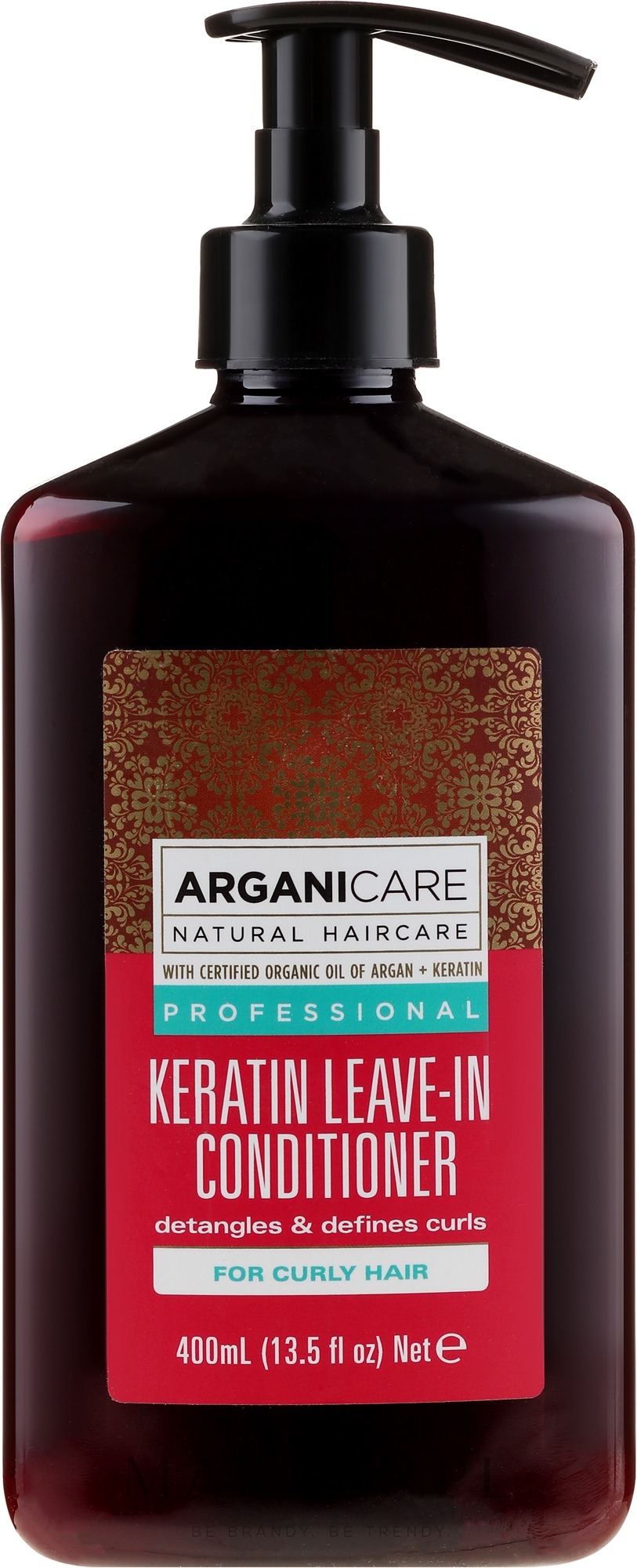 Odżywka bez spłukiwania do włosów kręconych - Arganicare Keratin Leave-in Conditioner For Curly Hair — Zdjęcie 400 ml