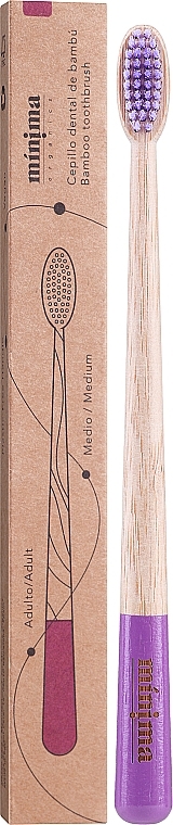 Bambusowa szczoteczka do zębów średnia, fioletowa - Minima Organics Bamboo Toothbrush Medium — Zdjęcie N2