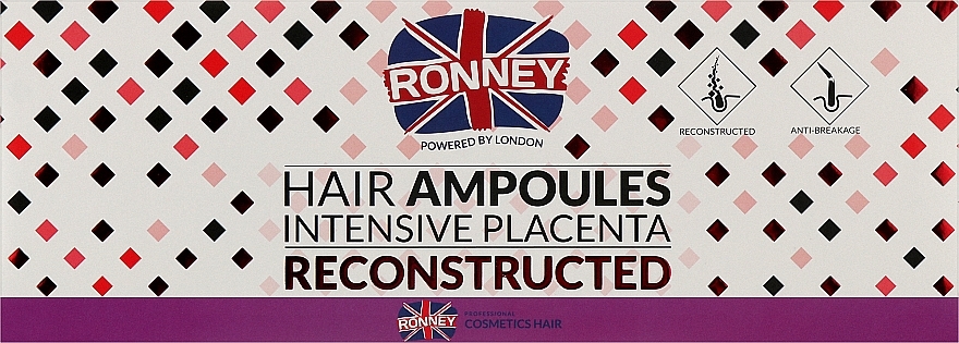 Regenerujące ampułki przeciw wypadaniu włosów - Ronney Professional Hair Ampoules Intensive Placenta — Zdjęcie N1