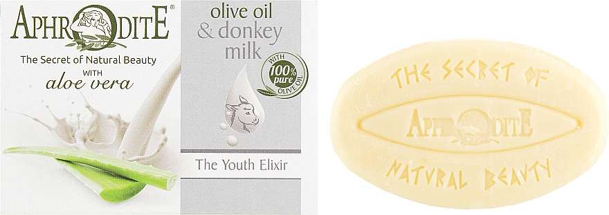 Mydło oliwkowe z oślim mlekiem i aloesem o zapachu Eliksir młodości - Aphrodite Advanced Olive Oil & Donkey Milk — Zdjęcie N2