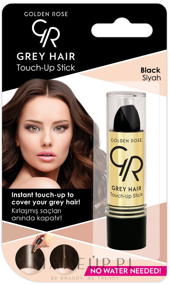 Barwiący sztyft do odrostów - Golden Rose Grey Hair Touch-Up Stick — Zdjęcie 01 - Black