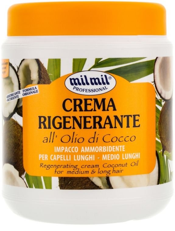 Kremowa maska regenerująca do włosów Olej kokosowy - Mil Mil Crema Rigenerante All'Olio Di Cocco — Zdjęcie N2