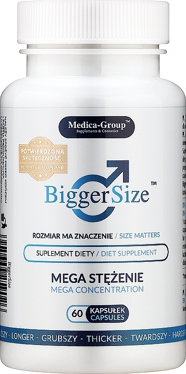 Suplement diety na powiększenie i pogrubienie penisa - Medica-Group Bigger Size Diet Supplement — Zdjęcie N1