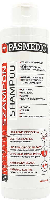 Odżywczy szampon do włosów normalnych i przetłuszczających się - Pasmedic Shampoo — Zdjęcie N1