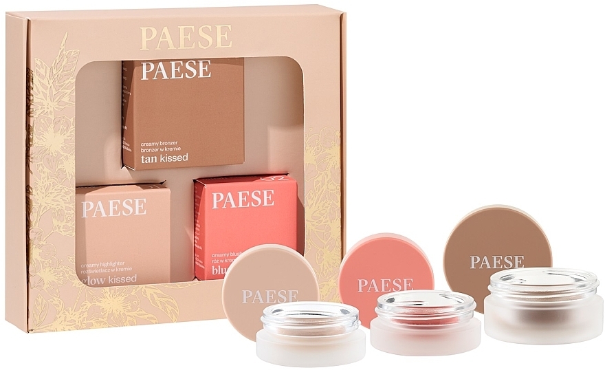 Zestaw - Paese Kiss My Cheeks (Warm) (blush/ 4g + bronzer/12g + highlighter/4g) — Zdjęcie N2