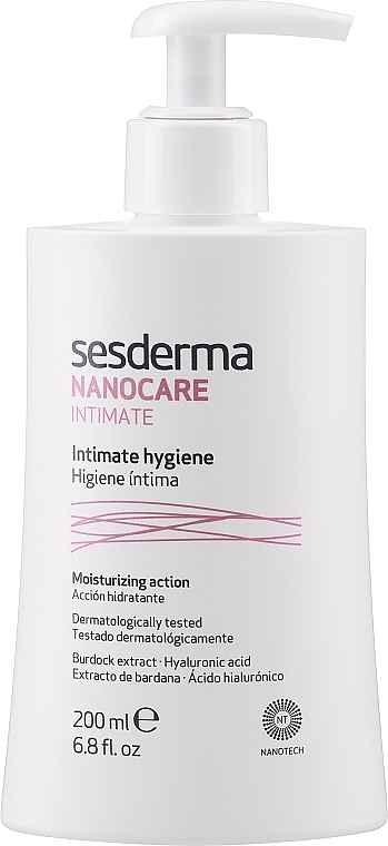 Nawilżający płyn do higieny intymnej - SesDerma Laboratories Nanocare Intimate Hygiene Gel — Zdjęcie N1