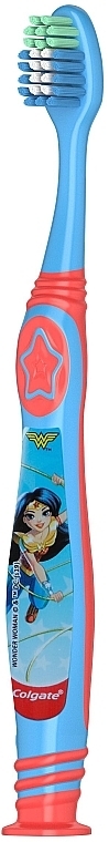 Szczoteczka dla dzieci, 6+ lat, miękka, niebiesko-czerwona - Colgate Kids Soft Toothbrush Wonder Women — Zdjęcie N2