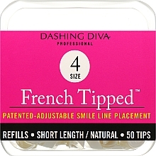 Kup Tipsy krótkie naturalne French - Dashing Diva French Tipped Short Natural 50 Tips (Size 4)