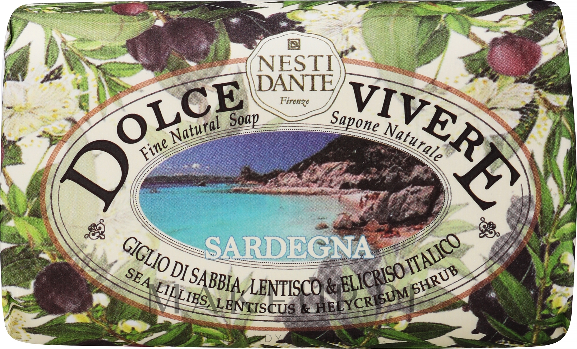 Naturalne mydło w kostce Mirt, pistacja kleista i kocanki włoskie - Nesti Dante Dolce Vivere Sardegna — Zdjęcie 250 g