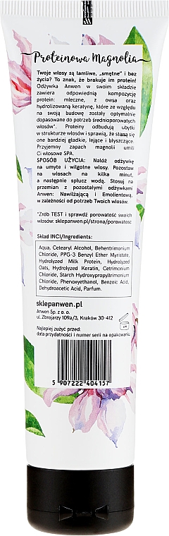 Odżywka do włosów o średniej porowatości Proteinowa magnolia - Anwen — Zdjęcie N2